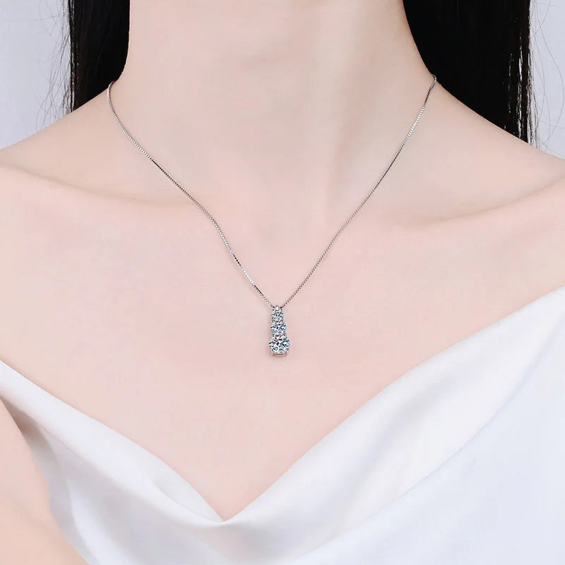 Moissanite 925 Sterling Silver Jewelry Set - Ring Earring Pendant Gift